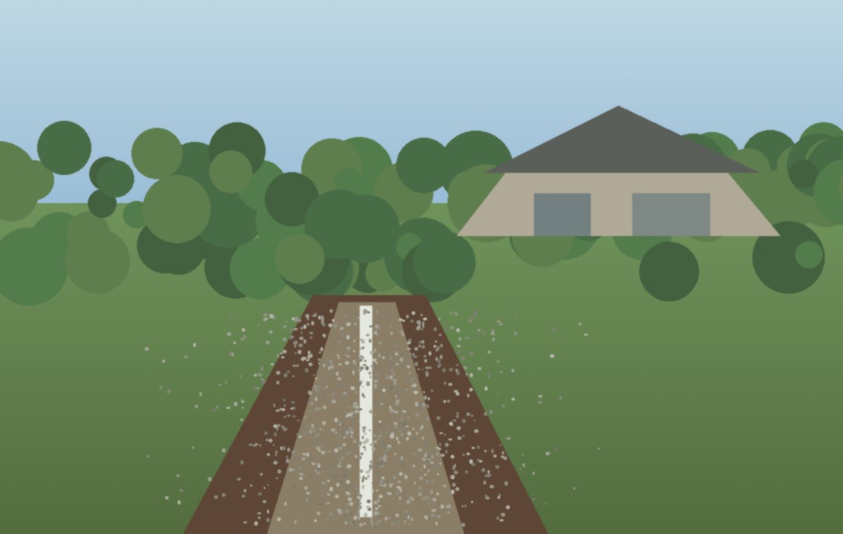 Drainage planning area at a Cary North Carolina home